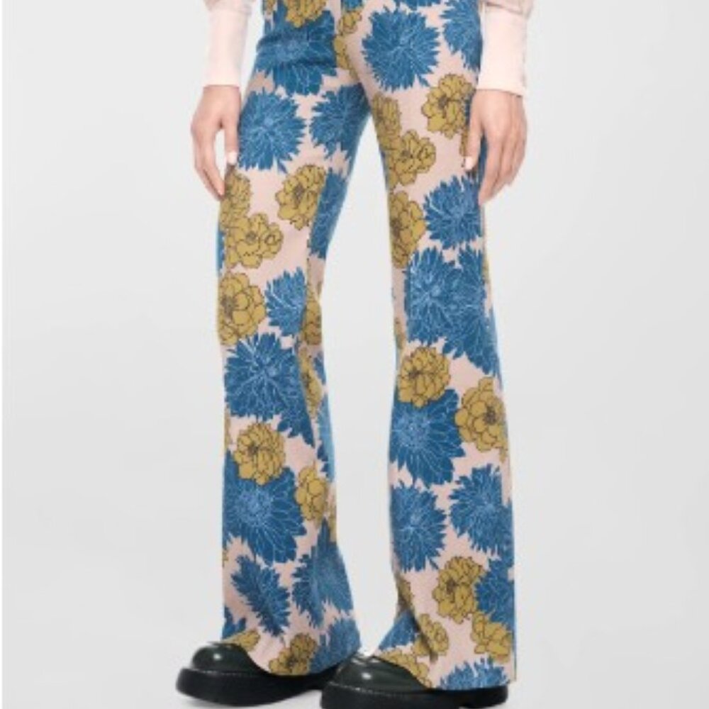 NWT Smythe Wide-leg Pintuck Trousers In Blue Dahlia - 6